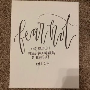 Handmade “Fear Not” sign
